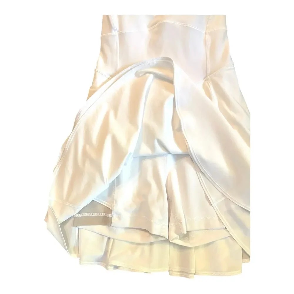 Women 4 Lululemon Court Crush Tennis Dress White Tank Nulu Travel Athletic